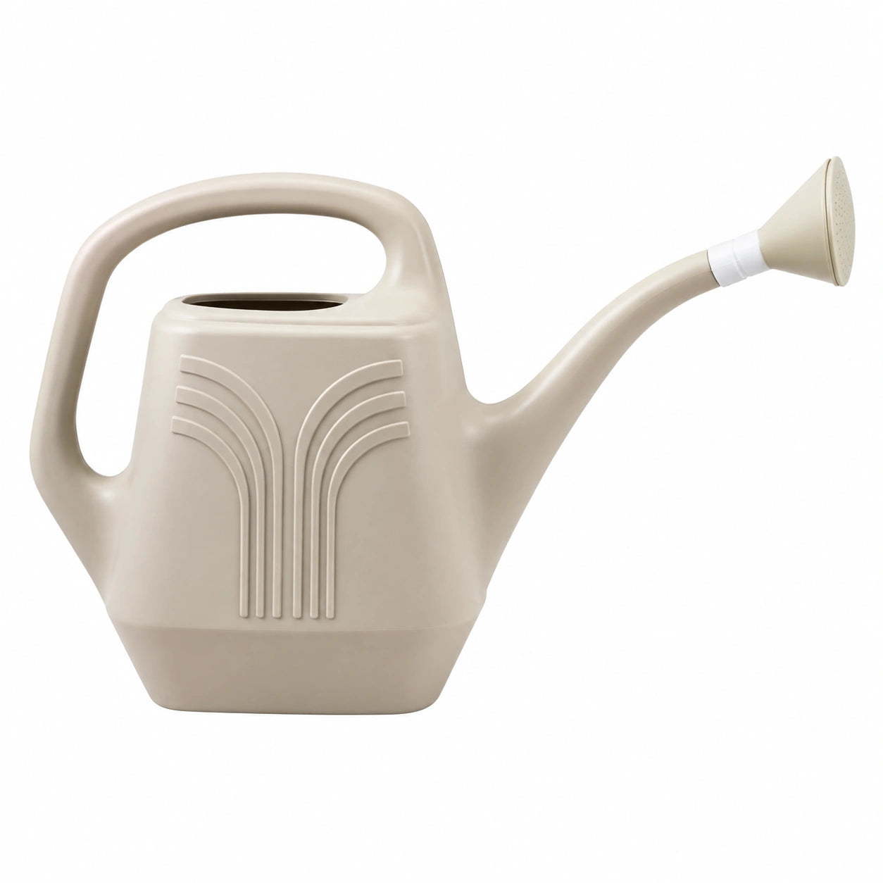 Arrosoir 5 L 45 x 17 x 30 cm en plastique beige avec pommeau style moderne