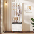 KOMHTOM Vestiaire d'entrée avec Crochets et Banc à Chaussures Casier vestiaire avec Armoire à Chaussures