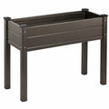 Bac de jardin surélevé 120 x 60 x 80 cm en acier marron pour plantation extérieure