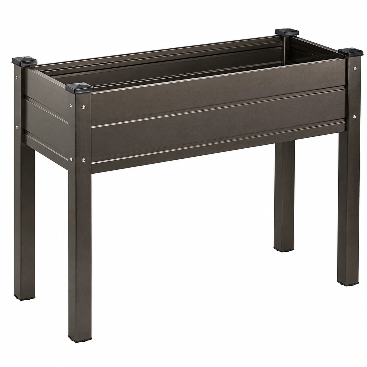 Bac de jardin surélevé 120 x 60 x 80 cm en acier marron pour plantation extérieure