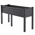 Jardinière surélevée 100 x 40 x 80 cm en acier noir pour extérieur