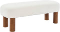 sweeek - Banc/Bout de lit. Pieds en Bois d'hévéa et Tissu Bouclette