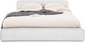 IDIMEX Lit Double CURSIO 140x190 cm, Revêtement en Tissu Velours côtelé Blanc cassé, Lit Style Moderne pour 2 Personnes