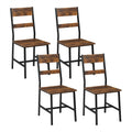WOLTU Klihome 4 Chaises de Salle à Manger avec Dossier, Chaises de Cuisine Ergonomiques en Métal et Bois, pour Salon, Cuisine, Style Industriel