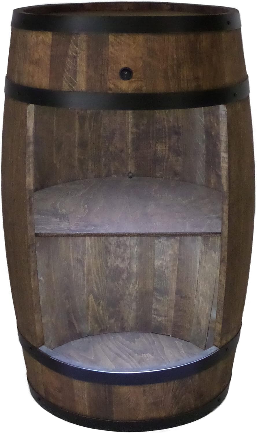 CREATIVE COOPER Tonneau en Bois avec éclairage LED - Armoire Bar Meuble Rangement Bouteille Alcool - Casier à Vin, Whisky