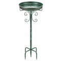 Bain d oiseaux sur pied Ø 48 cm en métal vert style décoratif
