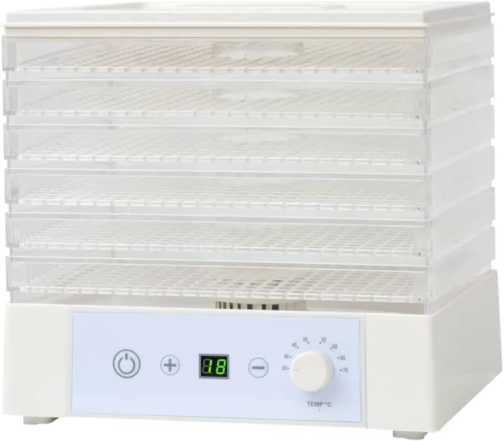 vidaXL Déshydrateur alimentaire avec 6 plateaux 250 W Blanc