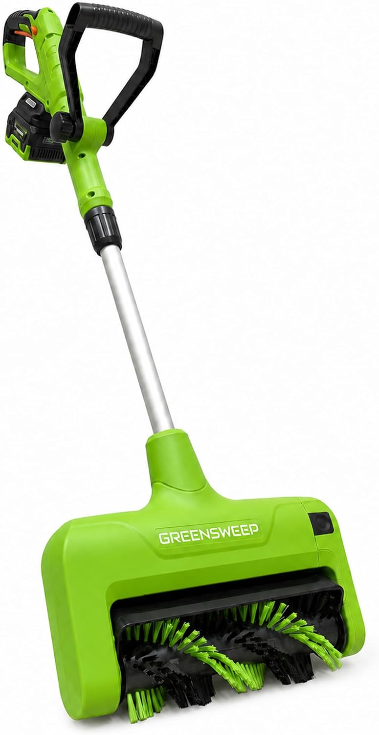 GreenSweep Reviver Volt, Brosse électrique sans fil pour gazon artificiel, nettoyeur de gazon léger, restaure les fibres d'herbe aplaties