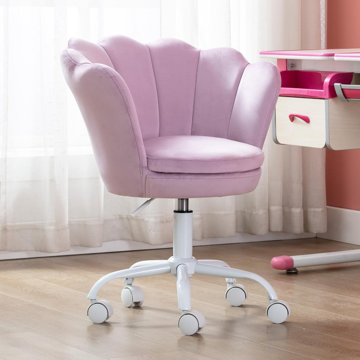 chairus Chaise de Bureau Enfant pour Chambre avec Coussin Confortable, Chaise pour Enfant avec Pied Pivotant (Violet)