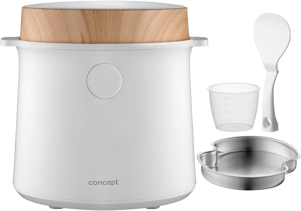 Concept RE3030 Cuiseur à riz numérique 1,5 l Blanc Décor bois