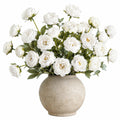 Plante artificielle en pot 70 cm pivoines blanches en textile style classique