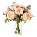 Bouquet de fleurs artificielles 50 cm en polyester pêche vert pour décoration intérieure style champêtre