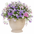 Fleurs artificielles en pot 48 cm textile violet rose crème décoration intérieure style classique