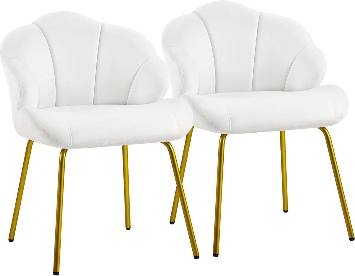 Yaheetech Lot de 2 Fauteuil de Salon Moderne, Design Coquillage, Chaise de Chambre à Coucher Confortable, Rembourré, Ergonomique