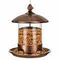 Mangeoire à oiseaux suspendue Ø25 x H35 cm métal bronze distributeur de graines décoratif