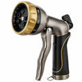 Pistolet d'arrosage 20 x 15 cm en métal et plastique noir doré à jets réglables
