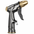 Pistolet d'arrosage 18 x 14 cm en plastique et métal noir doré à gâchette réglable