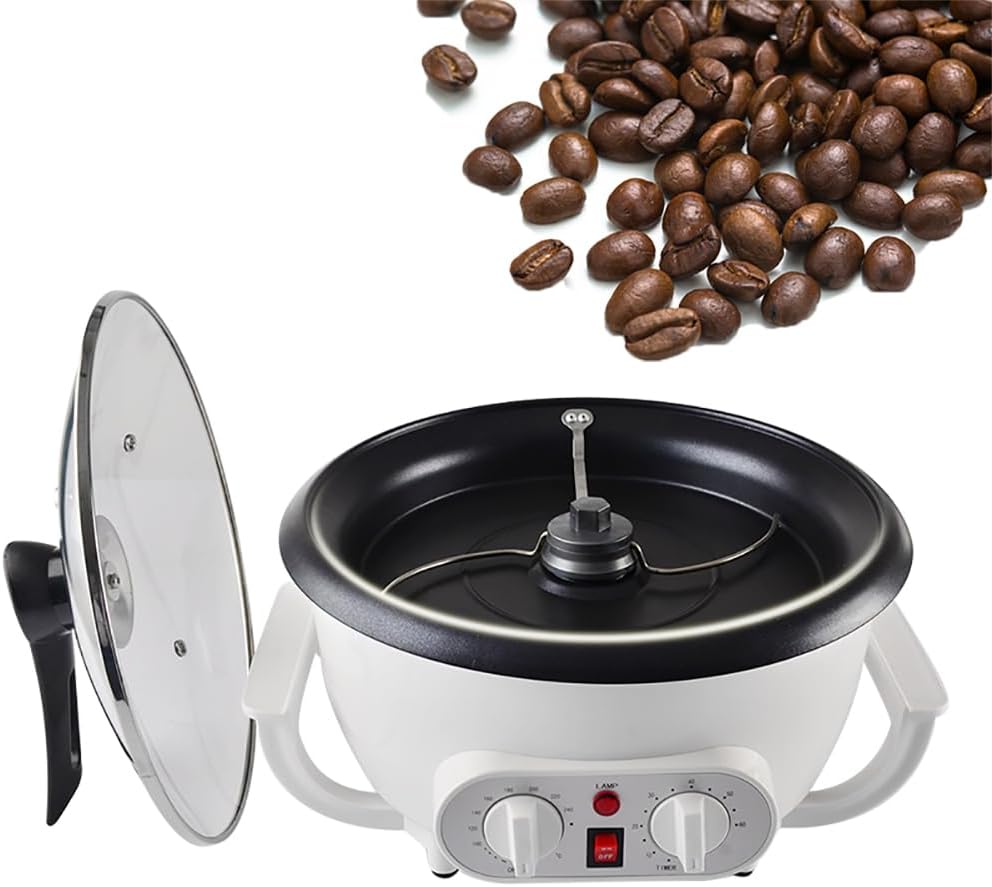 Torréfacteur à café 800 W, 1500 g, électrique antiadhésif, pour noix, cacahuètes, noix de cajou, châtaignes, grains de café