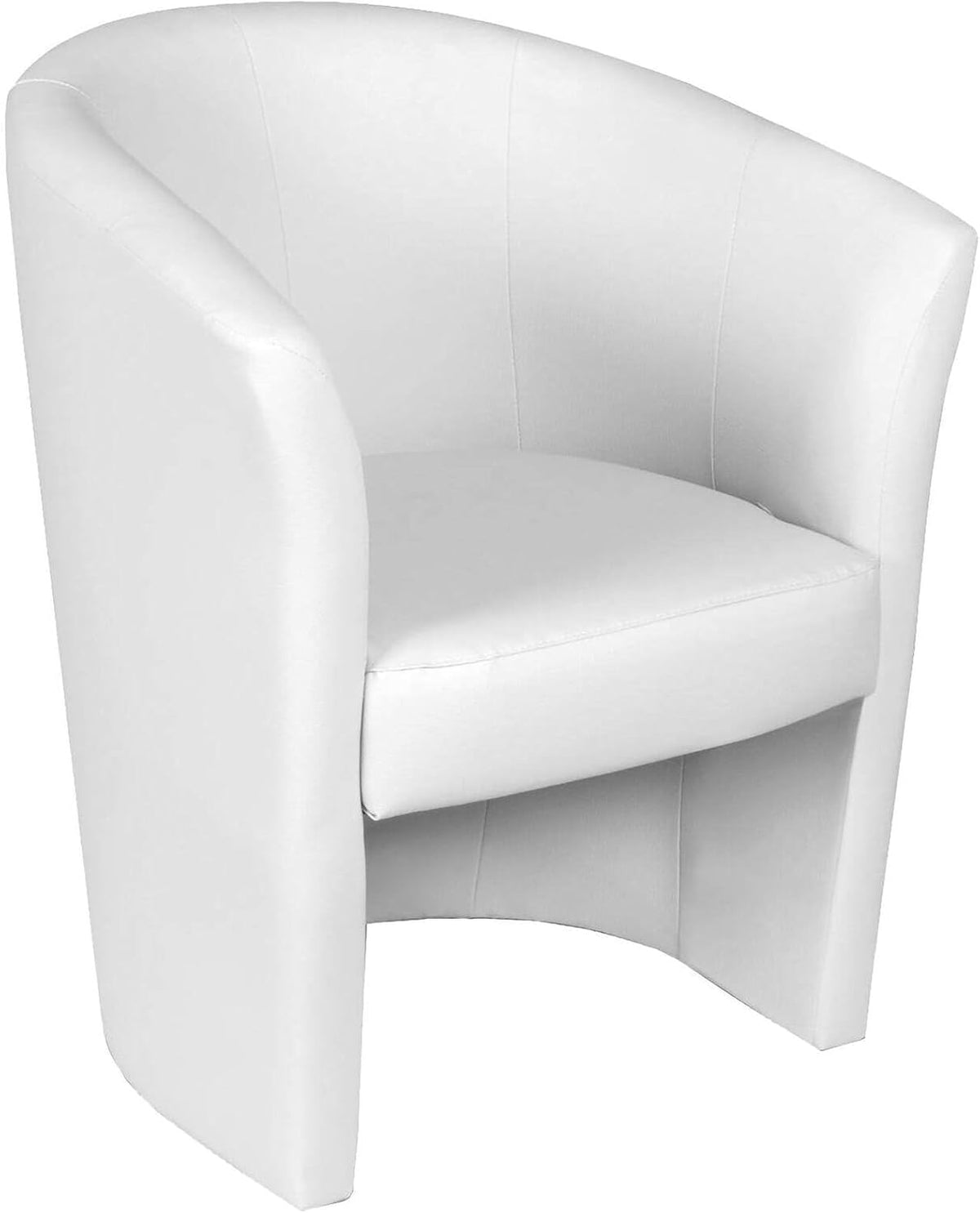 Dmora - Fauteuil Abrera, Fauteuil de salon, Siège rembourré, Chaise avec accoudoirs en simili cuir, 64x63h76 cm, Blanc