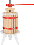WilTec Presse à Fruits Manuelle 18L Bois de hêtre 285x581mm Broche métallique Pressoir Torchon Pressage Vin Fruit Chêne Cidre Presse- Pomme Agrumes