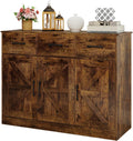 KOMFOTTEU Buffet de Cuisine, 2 Armoires à Portes & 3 Tiroirs, Meuble Rangement, Étagère réglable, Armoire de Stockage, Kit Anti-basculement