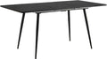Mesa Extensible de Estilo scandinave avec tapa de Madera Negra y Patas de Metal y Dorado Para cocina, comedor salón, Bois d'ingénierie, Noir
