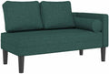 vidaXL Chaise longue avec coussins vert foncé tissu