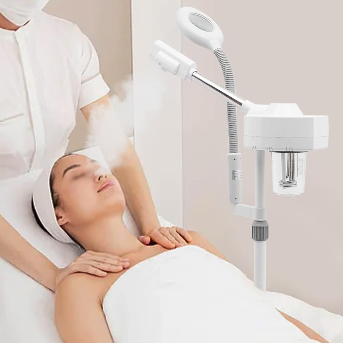 Vaporisateur 2 en 1 Ozone - Appareil de beauté - Sauna facial professionnel - 750 W - Hauteur réglable - Pour salon et maison