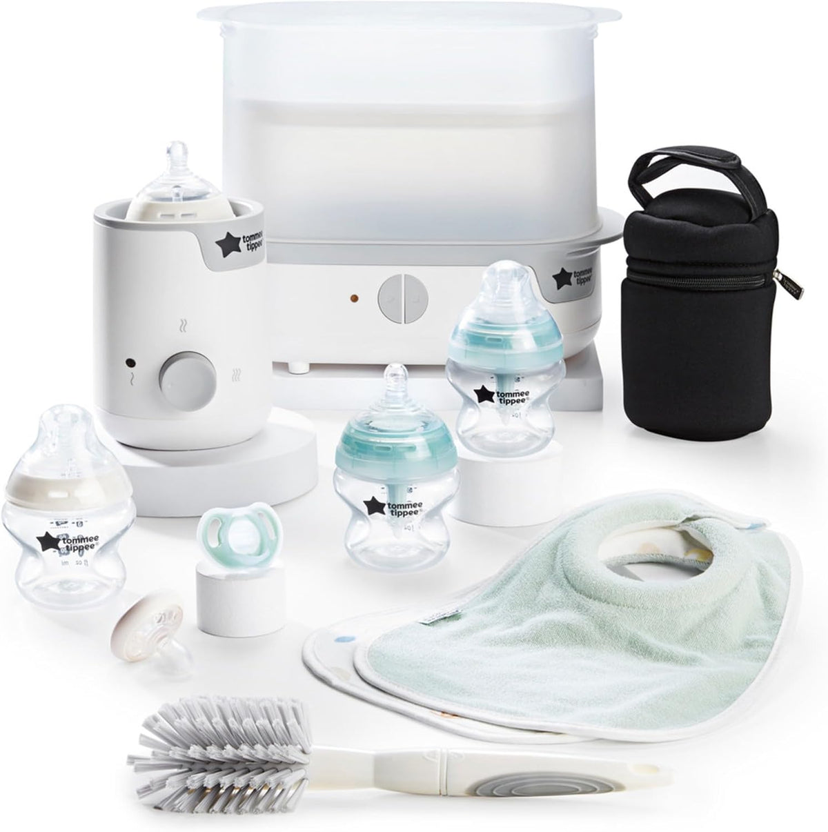 Tommee Tippee Ensemble complet pour biberons et chauffe-biberons Easiwarm - Blanc - Avec stérilisateur électrique à vapeur
