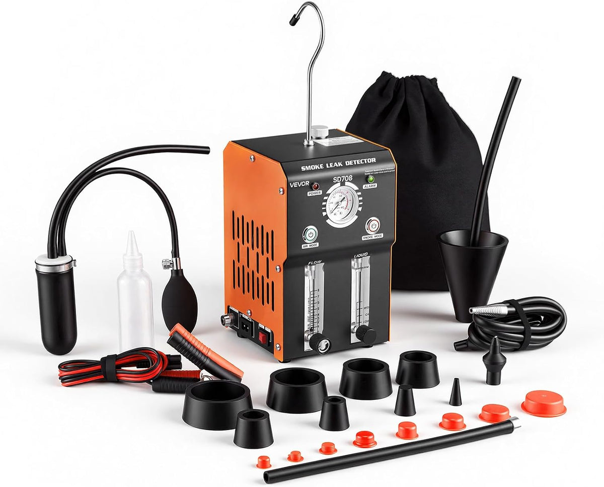 VEVOR Détecteur de Fuite de Fumée 12 V CC, Machine à Fumée Automobile pour Diagnostic EVAP sous Vide, Testeur avec Pompe à Air Intégré, Manomètre