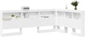 vidaXL Tête de lit de Rangement Blanc 120 cm Bois d'ingénierie, Tête de lit, Design Moderne, Solutions de Rangement, rectangulaire, Ample