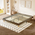 DEWINNER - Sommier Tapissier - Solide et Confortable Lit 160 * 200cm - 2x14 Lattes avec 9 Pieds- Hauteur du Cadre de lit 29 cm - Brun