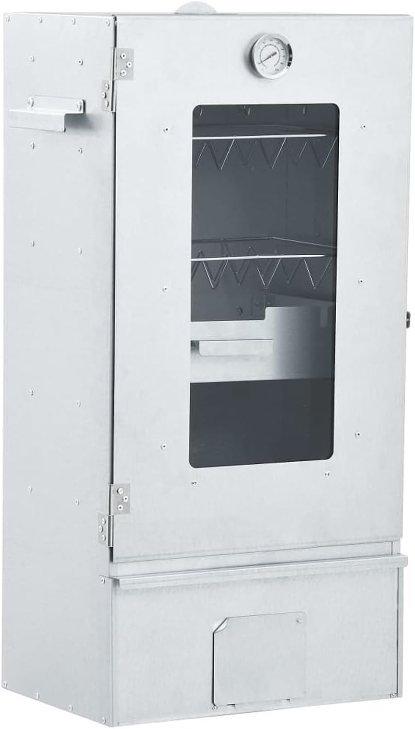 Fumoir et four barbecue avec 1 kg de copeaux 44,5 x 29 x 83 cm, armoire fumoir électrique avec thermomètre adapté pour une utilisation en extérieur