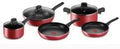 Lagostina Cuisine méditerranéenne Set de poêles antiadhésives en aluminium, 8 pièces, batterie casseroles induction, gaz et four