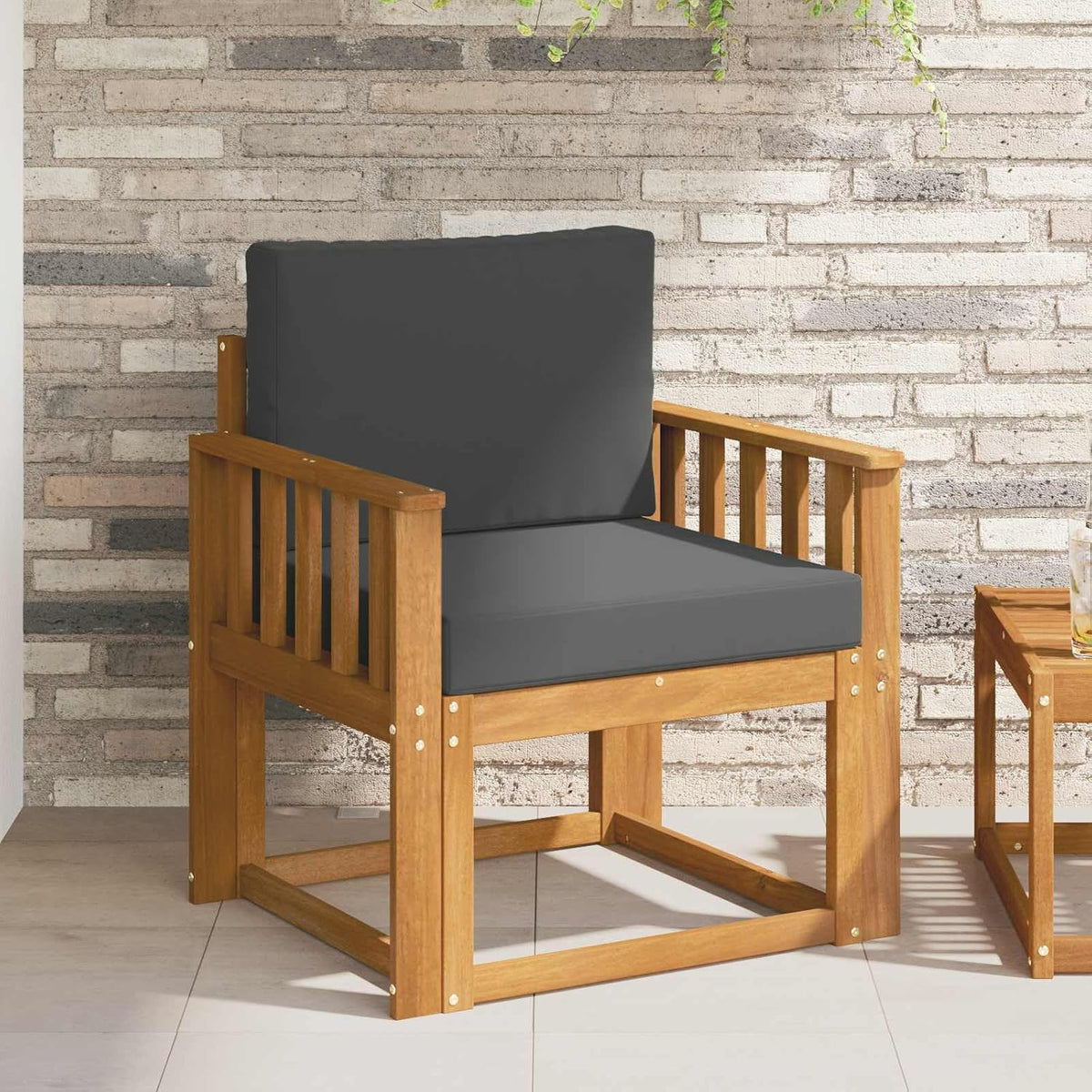 Canapé d'extérieur en bois d'acacia massif avec coussin en polyester, résistant aux intempéries, mobilier de salon modulaire pour terrasse, balcon