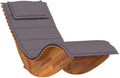 vidaXL Chaise Longue à Bascule avec Coussin en Bois d'acacia Massif