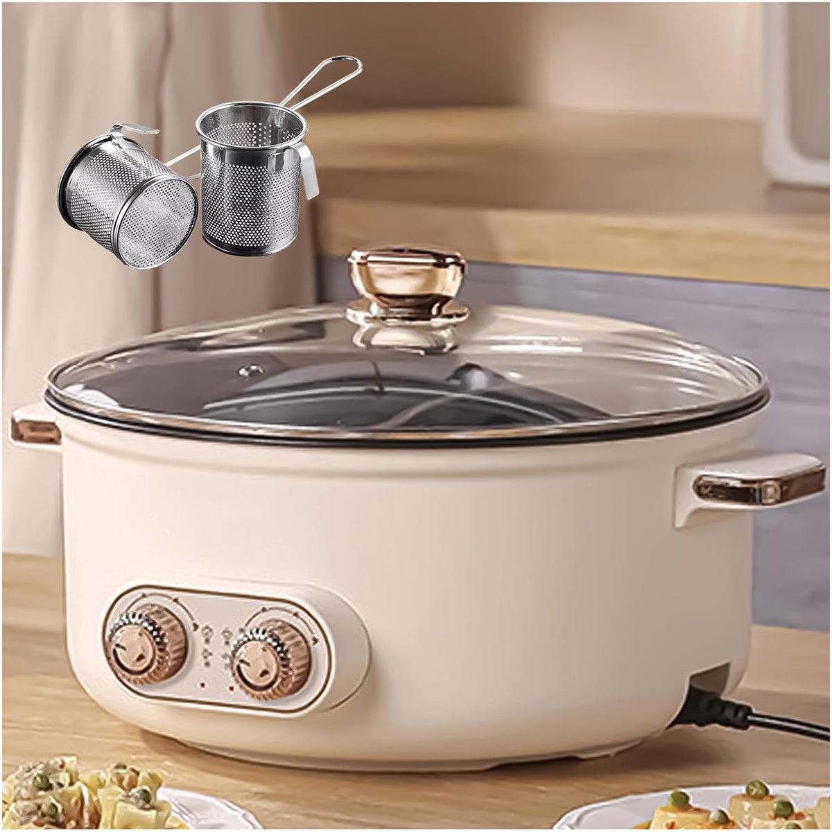 Hot Pot, Double Interrupteur de Commande Multi-Fonctions Feu à Trois Vitesses Fondue Chinoise Electrique