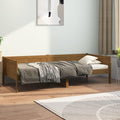 Lit de Jour Marron Miel Bois de pin Massif 90x190 cm, Banquette Lit de Repos Convertible Cadre de Lit de Jour sans Matelas pour Chambre à Coucher