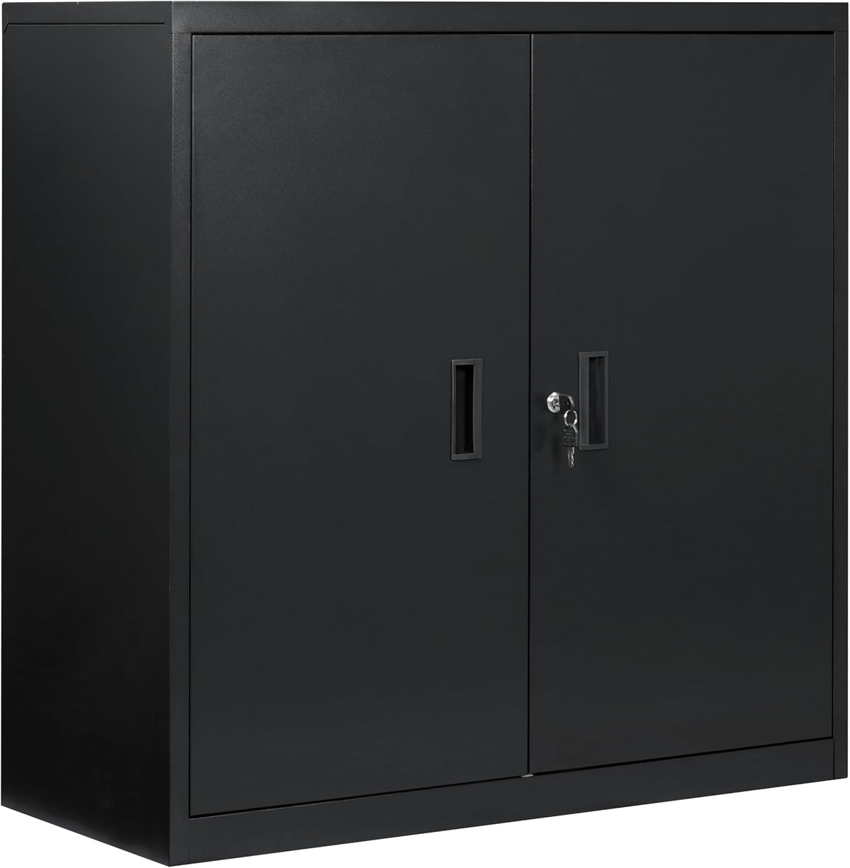 WOLTU Caisson Bureau, Armoire Bureau Métallique, Caisson de Rangement Verrouillable, avec Étagère Réglable, Meuble Rangement, Noir