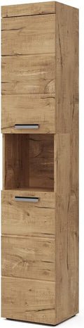 Vicco Meuble de Rangement de Salle de Bain Luna, Chêne, 37 x 190 cm