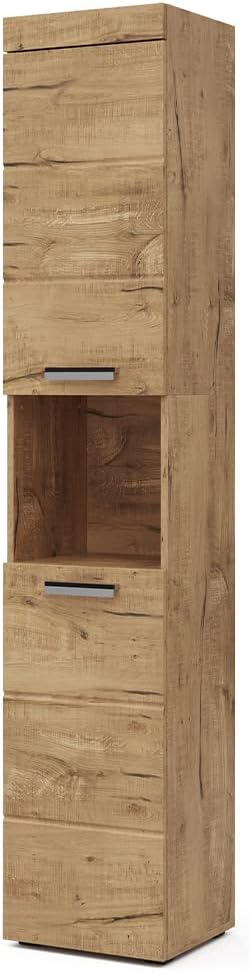 Vicco Meuble de Rangement de Salle de Bain Luna, Chêne, 37 x 190 cm