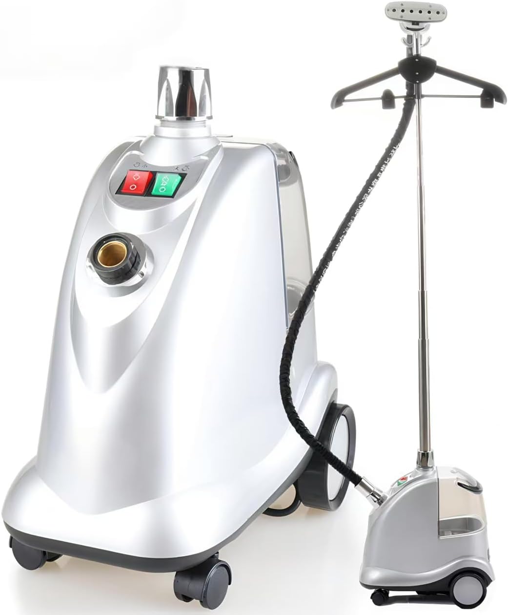 Défroisseur vapeur 2200 W - Défroisseur vapeur sur pied pour vêtements - Défroisseur vapeur vertical avec roulettes et réservoir d'eau de 3 l