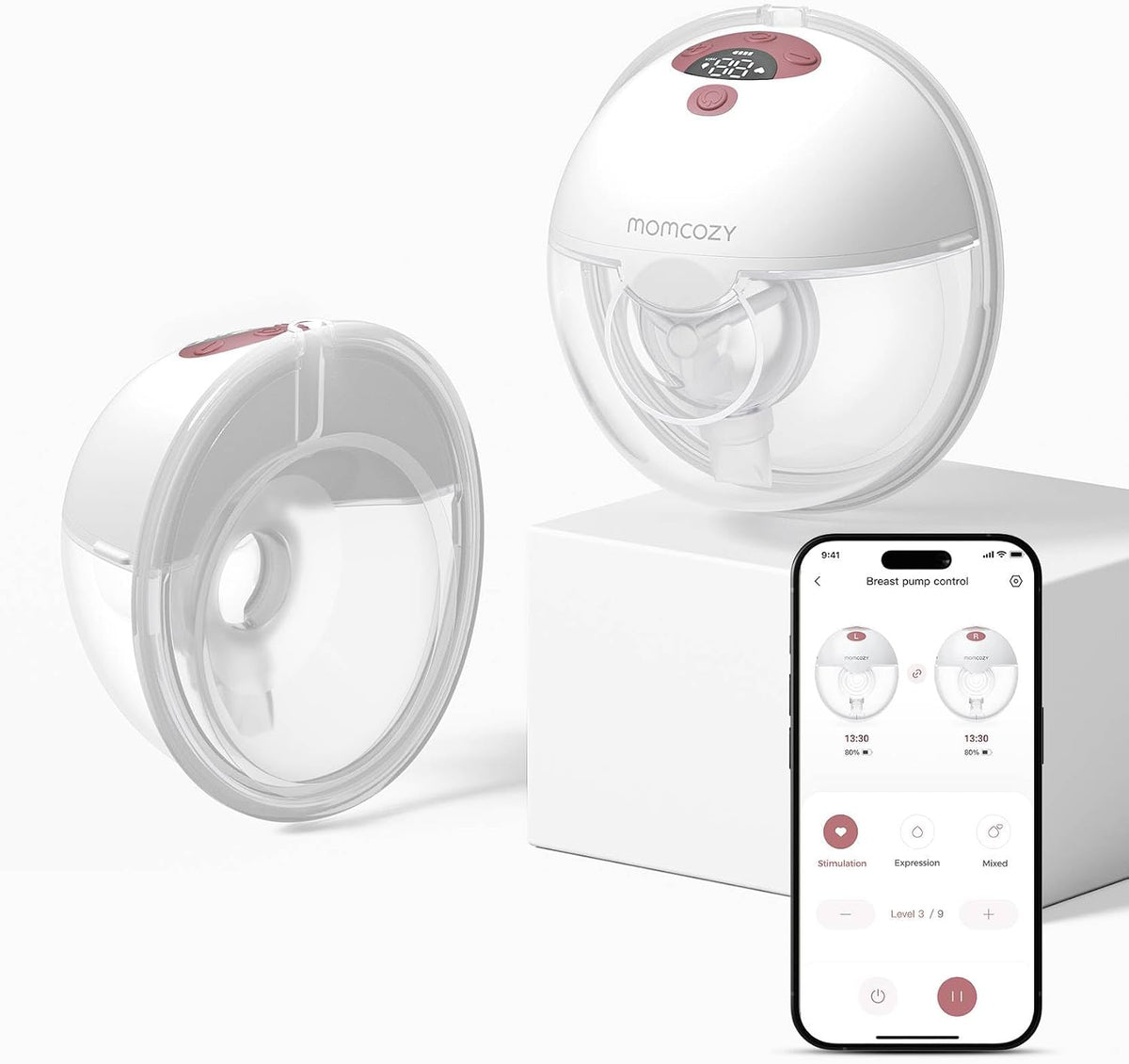 Momcozy M5-Smart Tire Lait Electrique, Rouge, 1 Pièces