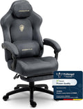 Dowinx Chaise Gaming Ergonomique avec Coussin Lombaire Massant Réglable, Fauteuil Gamer en Velours, Assise Épaissie, Repose-Pieds Rétractable