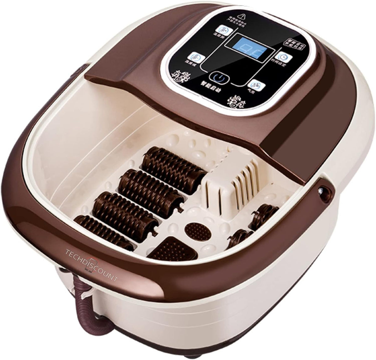 TECH DISCOUNT Appareil de Massage des Pieds LCD Digital Smart/Bain Relaxant/Exfoliant Apaisant Spa Masseur Chauffant Electrique 220 V