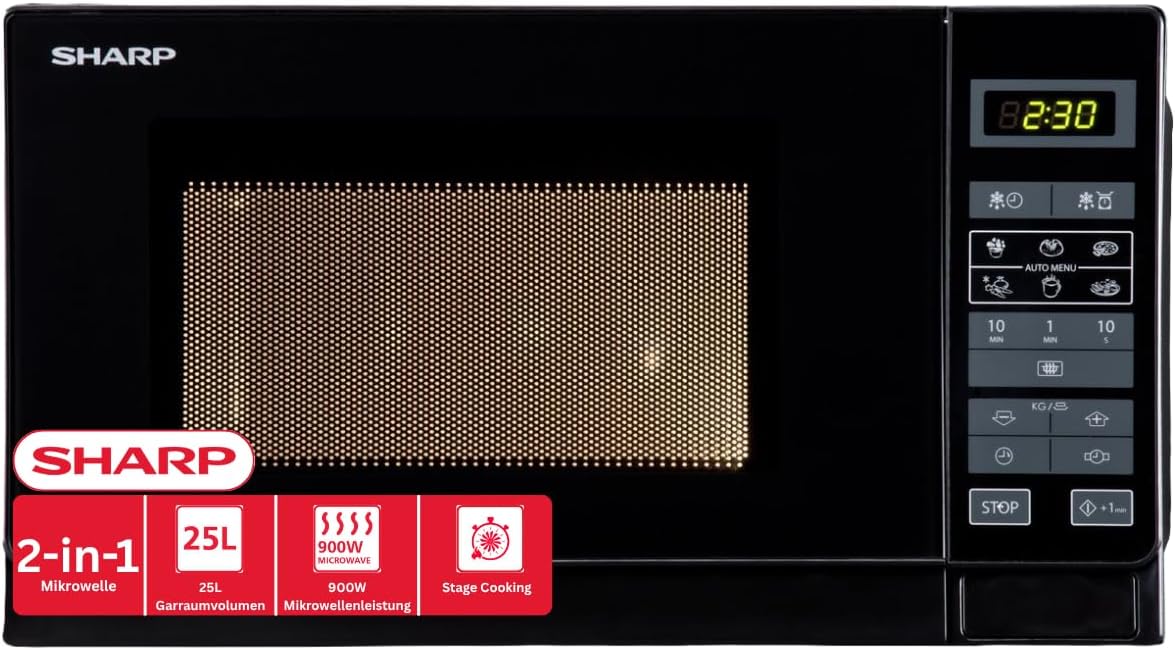 Sharp R-742BKW Micro-ondes Gril 25 litres - Noir