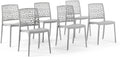 Chaises de Jardin en polypropylène avec Fibre de Verre, chaises empilables pour extérieur ou intérieur, Design Moderne et Naturel - Alina (6 chaises