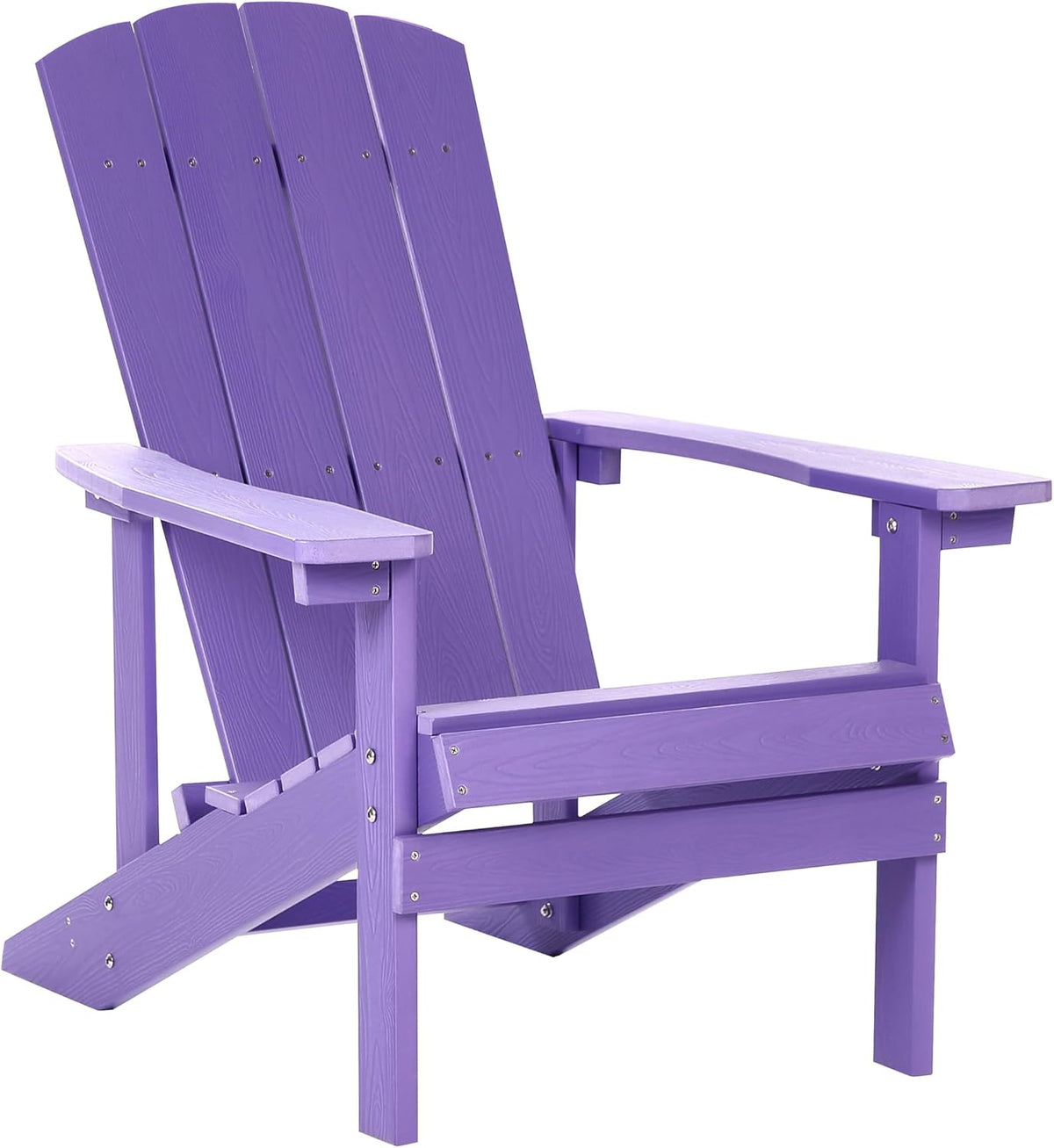Beliani Chaise de Jardin en Plastique Effet Bois Terrasse Extérieur Violette Adirondack