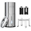 Filtre à Eau par Gravité Acier Inoxydable 304, Réservoir 8.5L avec 2 Cartouches Charbon Actif, Système 38000L, Hublot Goutte, pour Maison, Camping