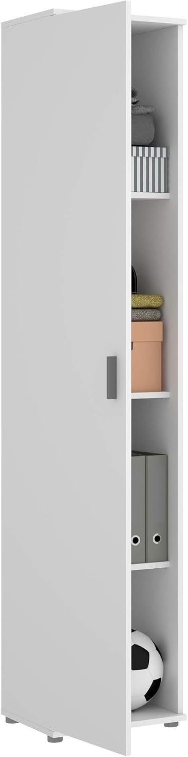 DEKIT Grupo RIMOBEL Armoire Multifonction 1 Porte, Bois d'ingénierie, Blanc, 39 x 190 x 35 cm